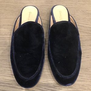 Gianvito Rossi velvet navy blue slides